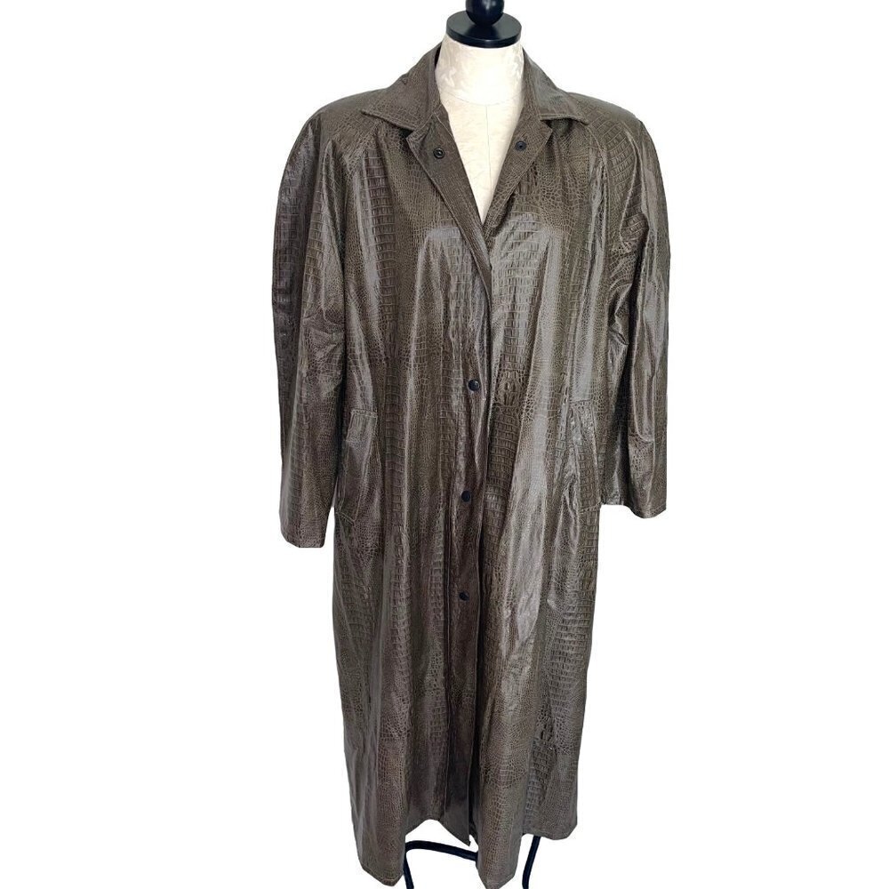 Kenn Sporn For Wippette Vinyl Raincoat Womens Size Medium Vintage Pockets Vents